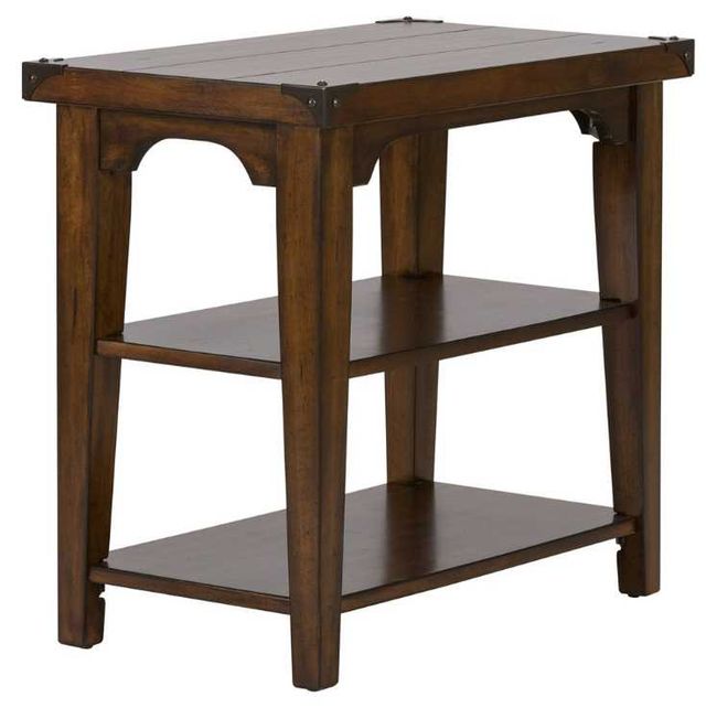 Liberty Furniture Aspen Skies Russet Brown Chair Side Table-0