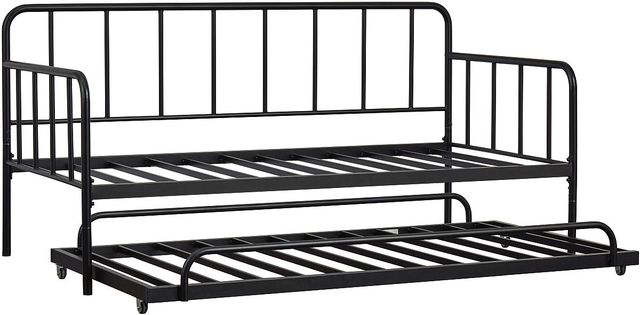 Signature Design by Ashley® Trentlore Black Twin Metal Day Youth Bed with Trundle-0