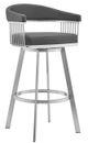 Armen Living Chelsea Gray/Silver 26" Swivel Counter Stool-0