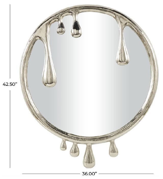 Deco Marche Silver Drip Wall Mirror with Melting Design-3