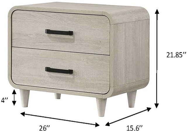 Crown Mark Nyomi White Nightstand-2