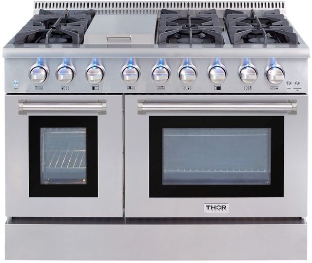 Thor Kitchen® 48" Stainless Steel Pro Style Dual Fuel Range-0