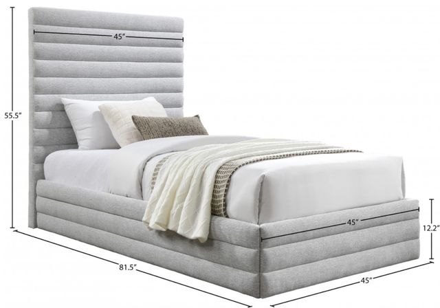 Meridian Furniture Maxwell Grey Twin Upholstered Panel Bed-3