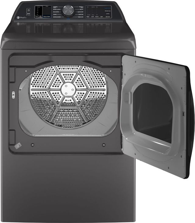 GE Profile™ 7.4 Cu. Ft. Diamond Gray Front Load Electric Dryer-1