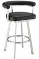 Armen Living Magnolia Black/Brushed Stainless Steel 30'' Bar Stool-0