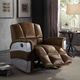ACME Furniture Brancaster Aluminum/Retro Brown Leather Manual Recliner-1
