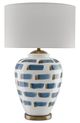 Currey & Company Brushstroke White/Blue/Antique Brass Table Lamp-1
