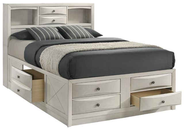 Crown Mark Emily White King Bookcase Bed-4
