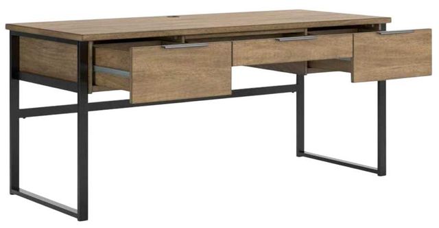 Signature Design by Ashley® Montia Gunmetal/Light Brown Home Office Desk-4