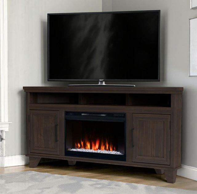 Legends Home Real Cozy Sonoma Java 64" Corner Fireplace Console-1