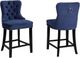 Brassex Inc. 2-Piece Black/Navy Bar Stool Set-2