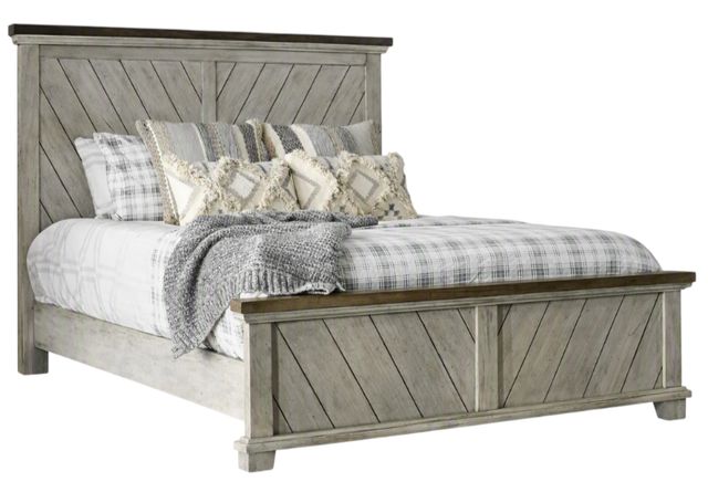 Steve Silver Co. Bear Creek White Smoke King Panel Bed-0
