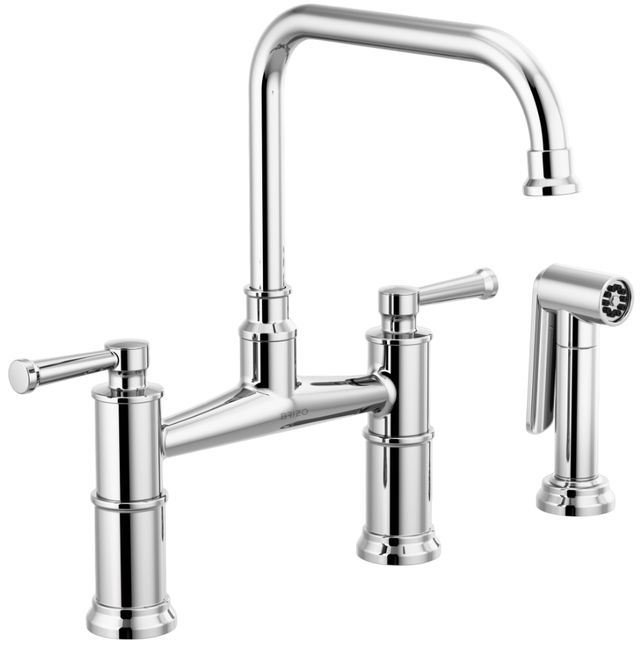Brizo Artesso® Polished Chrome Bridge Faucet with Side Sprayer-0