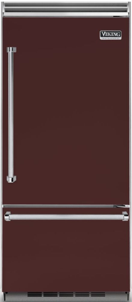 Viking® 5 Series 36 in. 20.4 Cu. Ft. Kalamata Red Built In Bottom Freezer Refrigerator-0