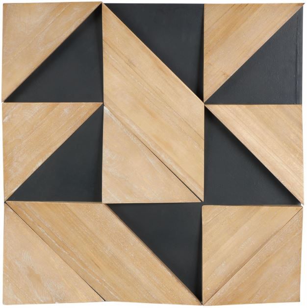 Deco Marche Brown Triangle Wall Decor with Black Backing-0