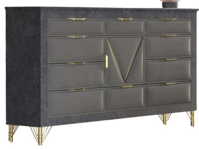 New Classic® Home Furnishings Symmetry 4-Piece Charcoal Gray Eastern King Bedroom Set-3
