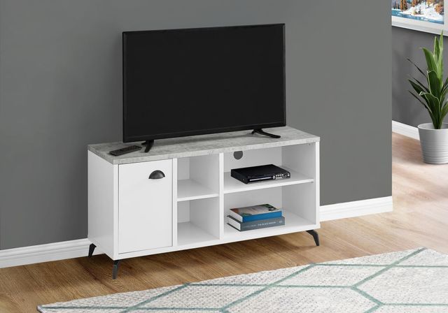 Monarch Specialties Inc. Grey/White Tv Stand-1