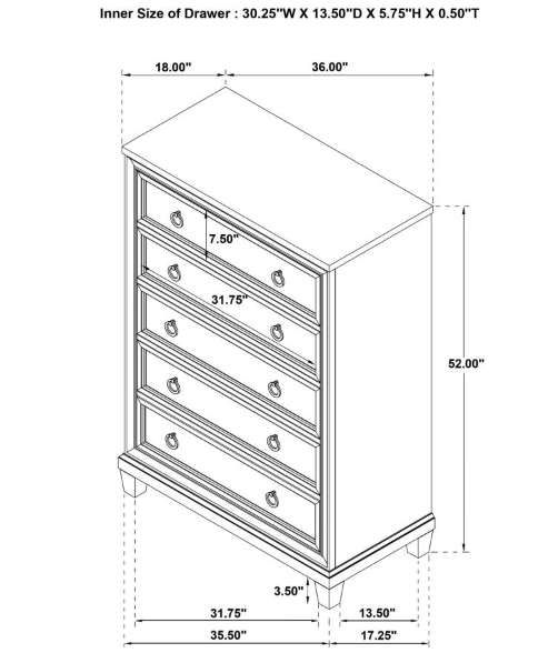 Coaster® Pembroke Washed Oak Chest-2