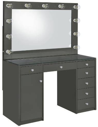 Coaster® Acena 2-Piece Gray High Gloss Vanity Set-0