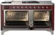 Ilve® Majestic III 60" Burgundy Pro Style Dual Fuel Liquid Propane Range with French Top and Chrome Trim-1