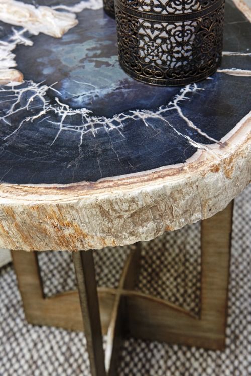 Lexington Home Laurel Canyon Cross Creek Black Accent Table with Burnished Silver Leaf Base-2