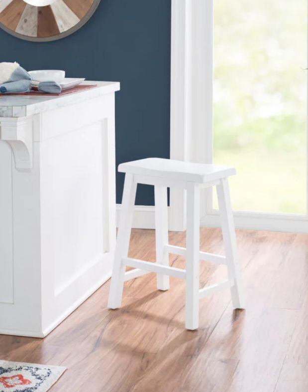 Powell® Beamon White Counter Stool-1