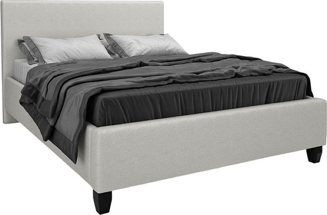 Lit double rembourré personnalisable à sommier avec pied de lit woodland de Beaudoin Ennis-1