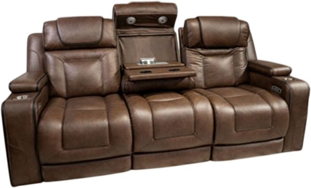 Signature Design by Ashley® Mestrino Hickory Power Reclining Sofa with Adjustable Headrest -2