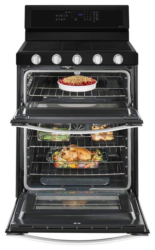 Whirlpool® 30" Black Ice Freestanding Gas Double Oven-2