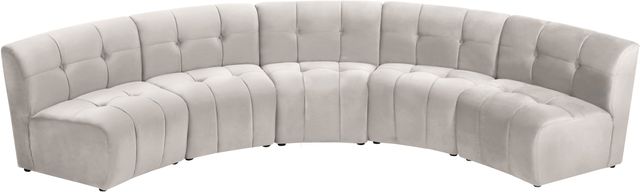 Meridian Furniture Limitless 5-Piece Cream Velvet Modular Sectional-1