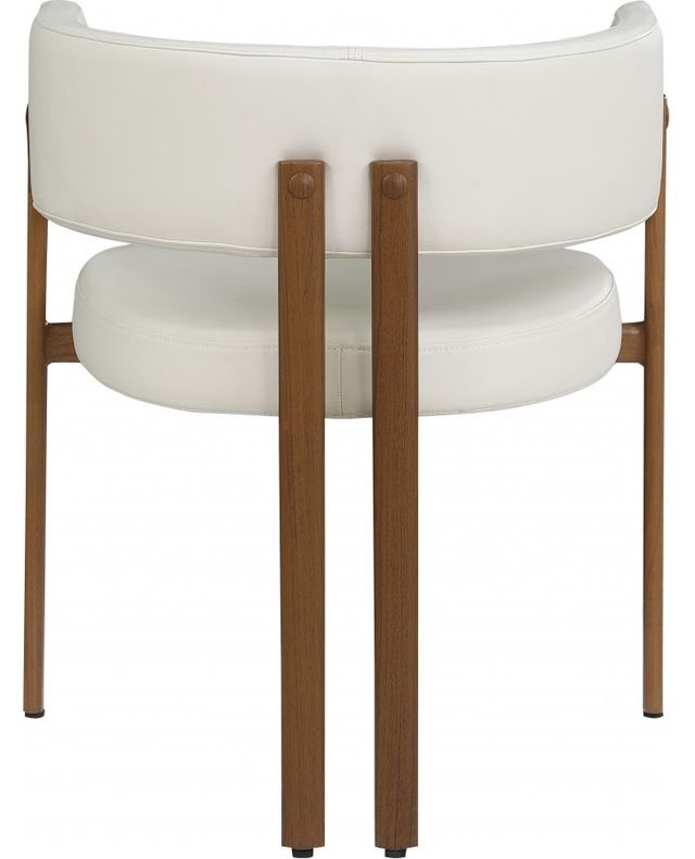 Meridian Furniture Gideon Cream/Walnut Vegan Leather Dining Chair-3