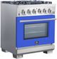 FORNO® Capriasca 30" Stainless Steel Pro Style Gas Range with Blue Door-1