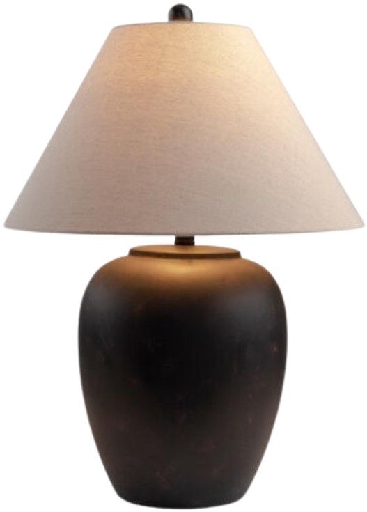 Surya Bastille Glazed Black Table Lamp-4