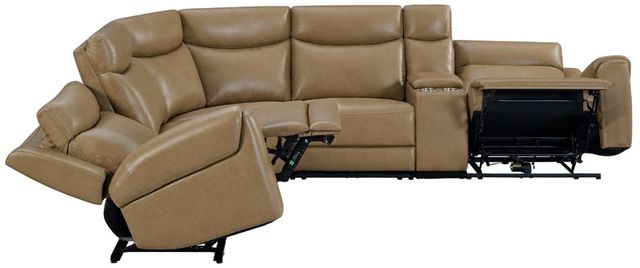 Parker House® Momentum 6-Piece Cashew Power Reclining Modular Sectional with Power Headrest, Heat Massage, and Speaker-2