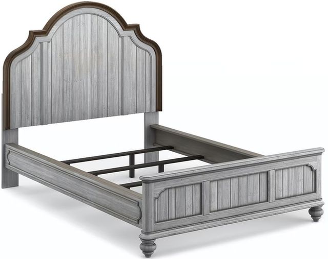 Flexsteel® Plymouth® Distressed Graywash Queen Bed-1