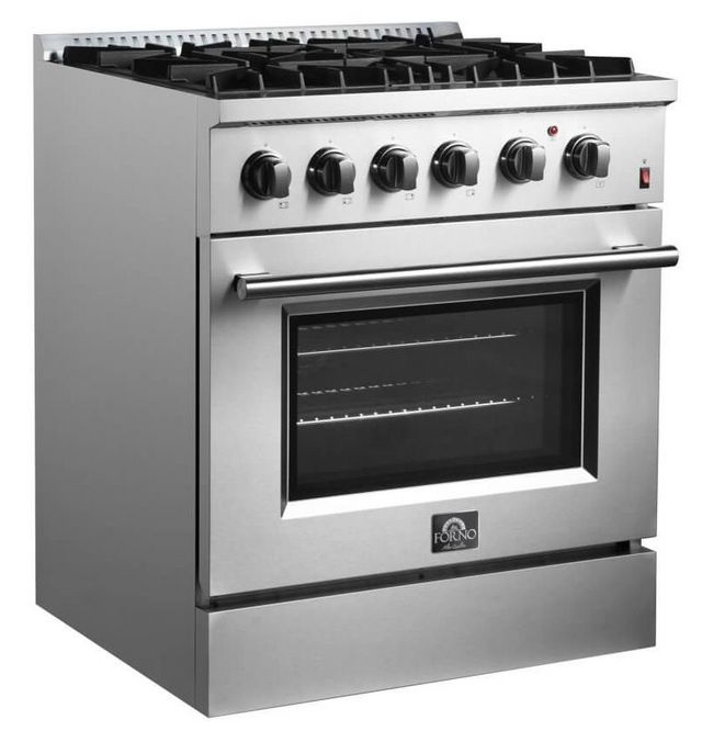 FORNO® Marco 30" Stainless Steel Pro Style Dual Fuel Range-7