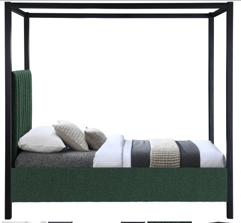 Meridian Furniture Kelly Green Twin Upholstered Canopy Bed-2