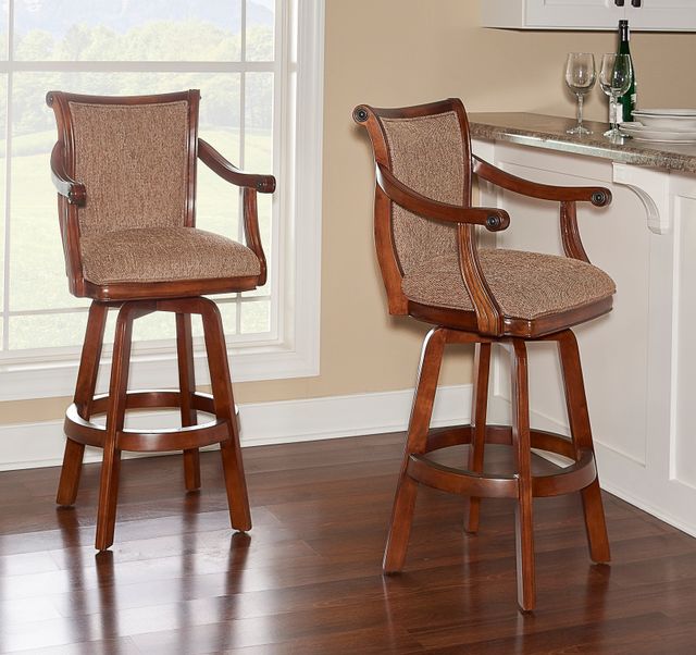 Powell® Brandon Cherry/Light Brown Swivel Bar Stool-1