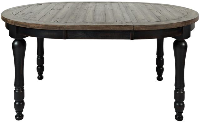 Jofran Inc. Madison County Brown Round to Oval Dining Table with Vintage Black Base-2