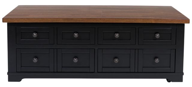 Signature Design by Ashley® Wildenauer Brown Lift Top Cocktail Table with Black Base-1