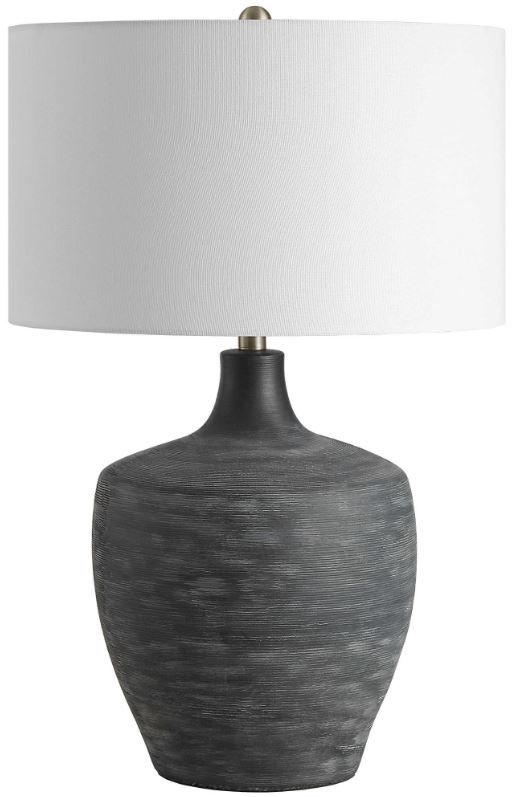 Uttermost® Graphite Distressed Charcoal Ribbed Table Lamp-0