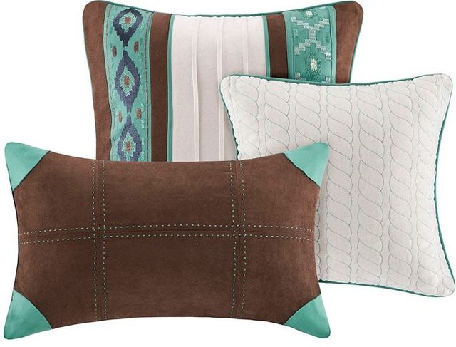 Olliix by Madison Park 6 Piece Blue Full/Queen Malone Reversible Coverlet Set-2