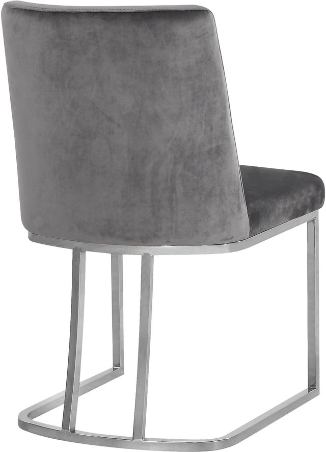 Meridian Furniture Heidi Gray/Chrome Velvet Dining Chair-2