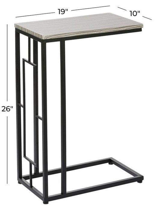 Deco Marche Light Brown C-Table with Black Base-3