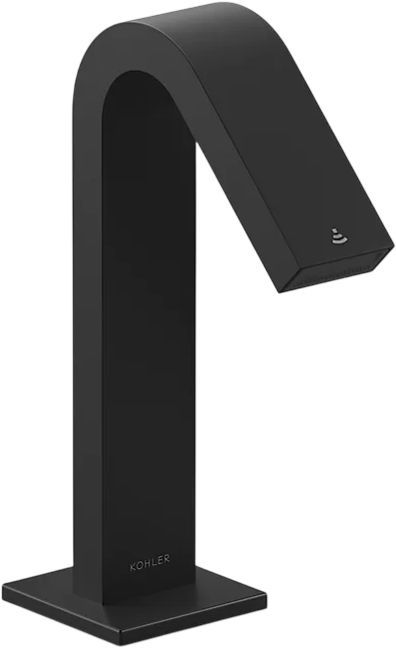 KOHLER® Loure® Matte Black Touchless Faucet with Kinesis® Sensor Technology and Temperature Mixer, AC-Powered-0