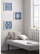 Olliix by Madison Park Patterned Tiles 3 Pieces Navy Paper Printed with Gel Coat and Framed Wall Decor Set-5