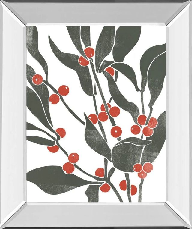 Classy Art Colorblock Berry Branch II by Emma Scarvey Mirror Framed Wall Art-0