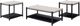 New Classic® Home Furnishings Linea 3-Piece Black/Light Gray Occasional Table Set-0
