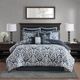 Olliix by Madison Park 8 Piece Navy Queen Odette Jacquard Comforter Set-0