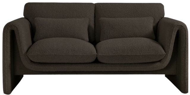 Meridian Furniture Stylus Brown Boucle Fabric Loveseat-1